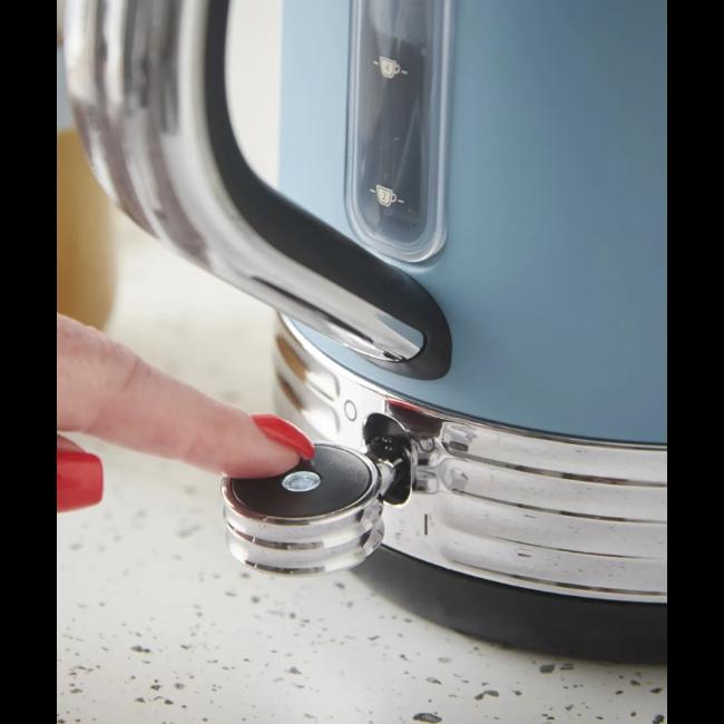 Russell Hobbs Hanley Kettle - Blue, 1.7l, Stainless Steel, Handle, Water Level Indicator