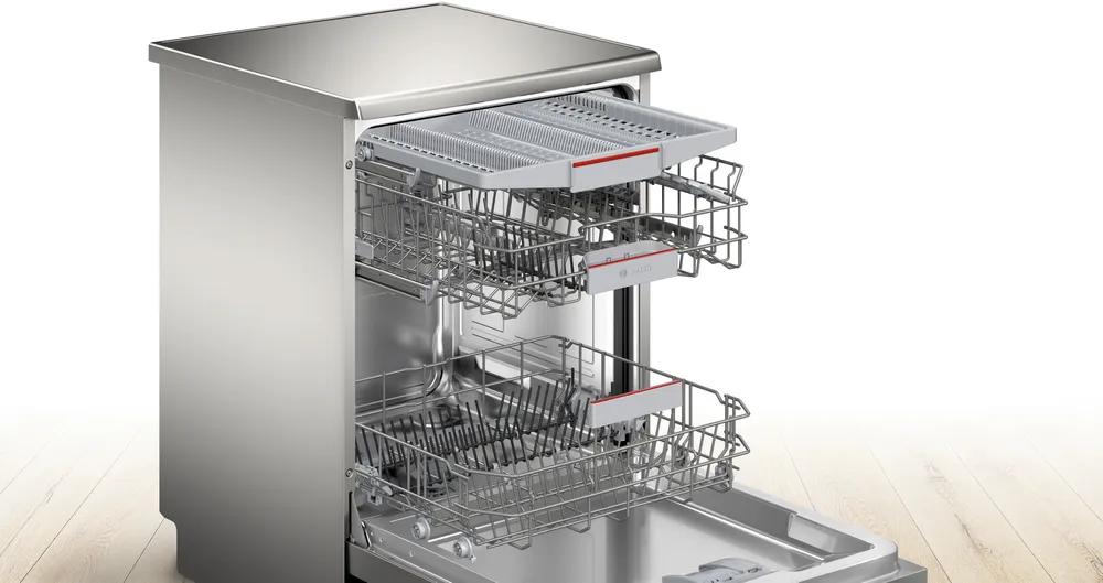 Bosch Series 4 Freestanding Dishwasher Stainless Steel 14 Place Settings ExtraDry Silence Plus Rackmatic Home Connect