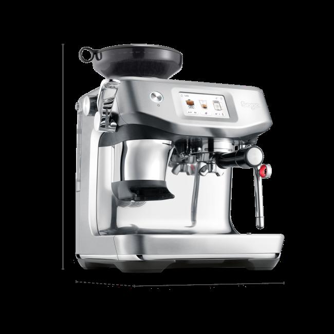 Sage Barista Touch Impress Espresso Coffee Machine Brushed Stainless Steel with Cold Extraction, Impress Puck System, Auto MilQ, ThermoJet Heating, 30 Grind Settings, Touchscreen, Barista Guidance, Cold Brew, Cold Espresso, 14 Presets, 15-bar Pressure, 9-bar Extraction