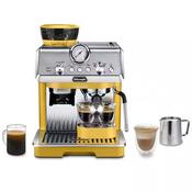 Delonghi La Specialista Arte EC9155.YE Yellow Espresso Coffee Machine with 8 Grind Settings, 3 Temp Levels, MyLatte Art Steam Wand, 15 Bar Pump, 1.5L Tank, 1400W - Built-in Grinder, Pressure Gauge, Drip Tray, Latte Glass