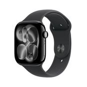 Apple Watch Series 11 GPS 46MM Jet Black Aluminium Case with Black Sport Band - M/L | MEUX4MP/A image