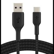 Braided USB-A to USB-C Cable 15W | 1M | Black | CAB002BT1MBK image