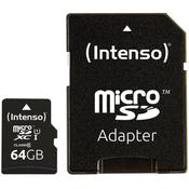 Intenso 64GB Micro SD Card With Adaptor | 3433490