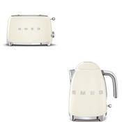 Smeg 50's Retro Kettle &amp; 2 Slice Toaster Set - Cream | KLF03CRUK + TSF01CRUK image
