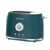 Morphy Richards Boutique 2 Slice Toaster Teal Green with Dial, Buttons, Chrome Trim