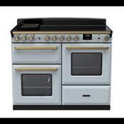Rangemaster Estel Deluxe 110 Induction Range Cooker - Misty Blue &amp; Brass | ESDLO110EIPMSB-AB image