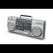 Muse Ghetto Blaster with FM Radio, CD, tape, USB - Silver | M-380GBS