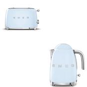 Smeg 50's Retro Kettle &amp; 2 Slice Toaster Set - Pastel Blue | KLF03PBUK + TSF01PBUK
