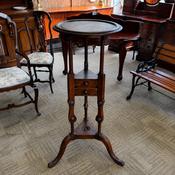 19th century oak tripod stands with two slim drawers