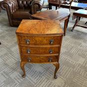 Fabulous Queen Anne styled walnut burr three-drawer chest of drawers image