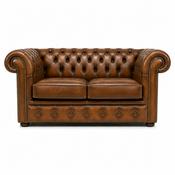 2 seater roll back Chesterfield - TAN image