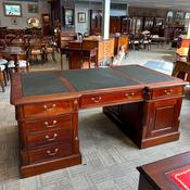 Superb partner's mahogany twin pedestal writing desk