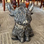 Highland cow garden ornament, made from cast stone image