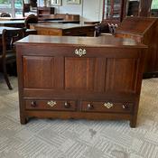 Traditional antique solid oak Jacobean coffer blanket chest