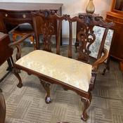 Chippendale mahogany carved double settee image