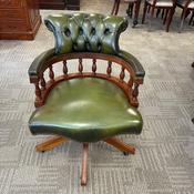 Beautiful vintage olive green captains swivel chair