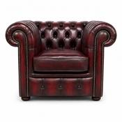 Clubman roll back Chesterfield arm chair - OXBLOOD image