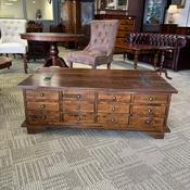 Beautiful mahogany Laura Ashley coffee table with 12 drawers image