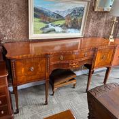Beautiful mahogany flamed serpentine  sideboard image