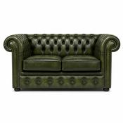 2 seater roll back Chesterfield - GREEN image