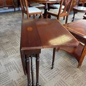 Edwardian inlaid mahogany Sutherland drop leaf couch side table image