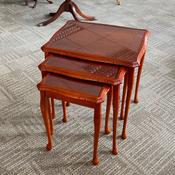 Beautiful set of 3 glass top nest of tables