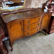 Beautiful walnut bow fronted serpentine Queen Anne sideboard image