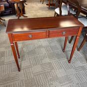 Mahogany console table raised on fluted turn legs with two drawers image