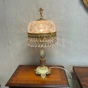Beautiful vintage-style decorative table lamp with an ornate gold-tone base