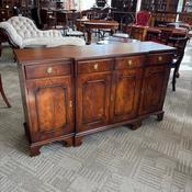 Fabulous mahogany flamed breakfront four drawer / door sideboard