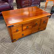 Vintage mahogany campaign style chest coffee table image