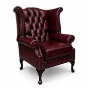 Queen Anne high back Chesterfield arm chair - OXBLOOD image