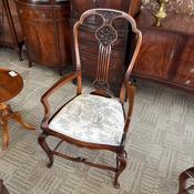 Fabulous Edwardian mahogany occasional "His" chair image