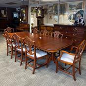 Fabulous regency style mahogany dining suite, matched with 8 chairs image