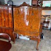 Queen Anne Revival burr walnut cocktail cabinet