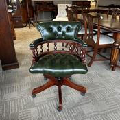 Chesterfield button back swivel captains office chair - GREEN image