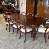 Fabulous square end mahogany extendable dining table &amp; 8 chairs image