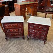 Vintage, 20th-century mahogany marble-topped bedside chests image