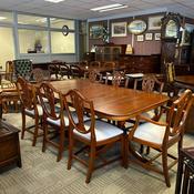 Fabulous large mahogany dining suite, matched with 8 chairs image