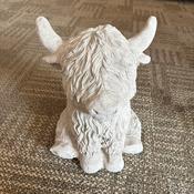 Highland cow garden ornament, made from cast stone image