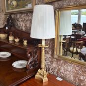 Vintage gilt-painted, candlestick-style table lamp image