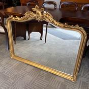 French Louis XV style giltwood overmantle mirror