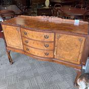 Fabulous walnut bow fronted serpentine Queen Anne sideboard image