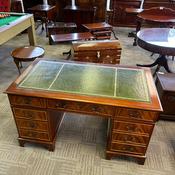 Traditional mahogany flamed twin pedestal writing desk image