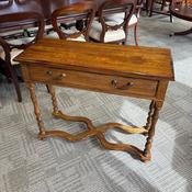Fabulous antique oak console tier table &amp; drawer image
