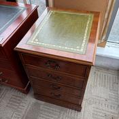 Stunning green leather top filing cabinet image