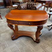 Antique Victorian mahogany demi lune console table image