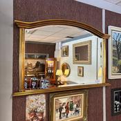 Victorian-style, gilt-framed overmantel mirror image
