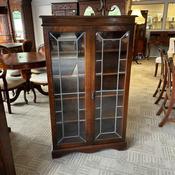 Handsome early 20th century antique oak display cabinet image