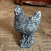 Lifelike chicken sculpture is handmade in Germany from solid, cast stone image